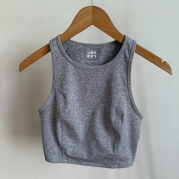 CROPPED WORKOUT TANK TOP WITH CUTOUT TARGET/JOYLAB S GREY STRIPED - Picture 1 of 4